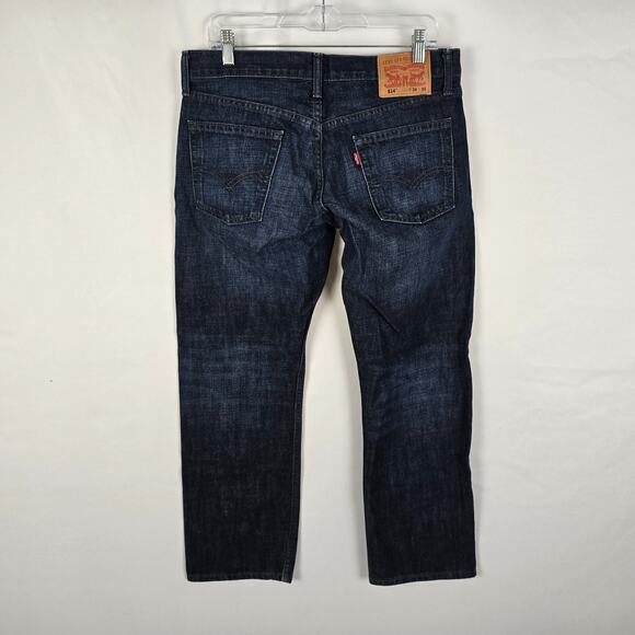 Levi's 514 Jeans Men's 34 x 30 Blue Dark Wash Classic Straight Fit Cotton EUC - Picture 4 of 16
